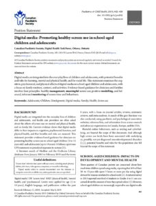 Kanadská doporučení školáci a adolescenti 2019 (Canadian Paediatric Society)