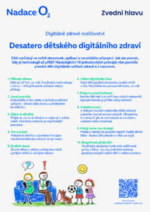 Desatero dětského digitálního zdraví (Zdroj: Zvedni hlavu, z.s., Nadace O2)