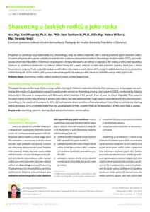 Sharenting u českých rodičů a jeho rizika (Zdroj: Kopecky 2023 in Pediatrie pro praxi)