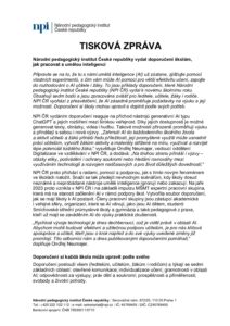 Tisková zpráva k vydanému doporučení školám jak pracovat s umělou inteligencí (Zdroj: Národní pedagogický institut ČR)